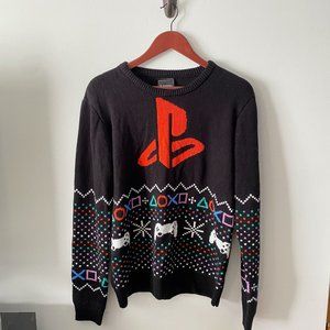 PlayStation Mens Ugly Christmas Crewneck Sweater L